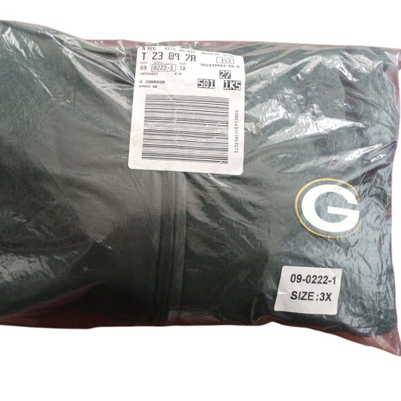 Men's Unisex 3X 4X 54"-60" Green Bay Packers Full Zip Hoodie Jacket - Picture 2 of 2